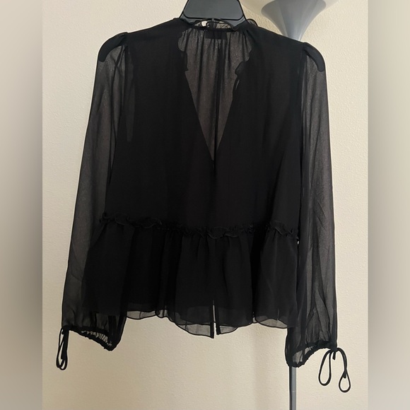 Aritzia Sheer Black Blouse - Picture 12 of 15